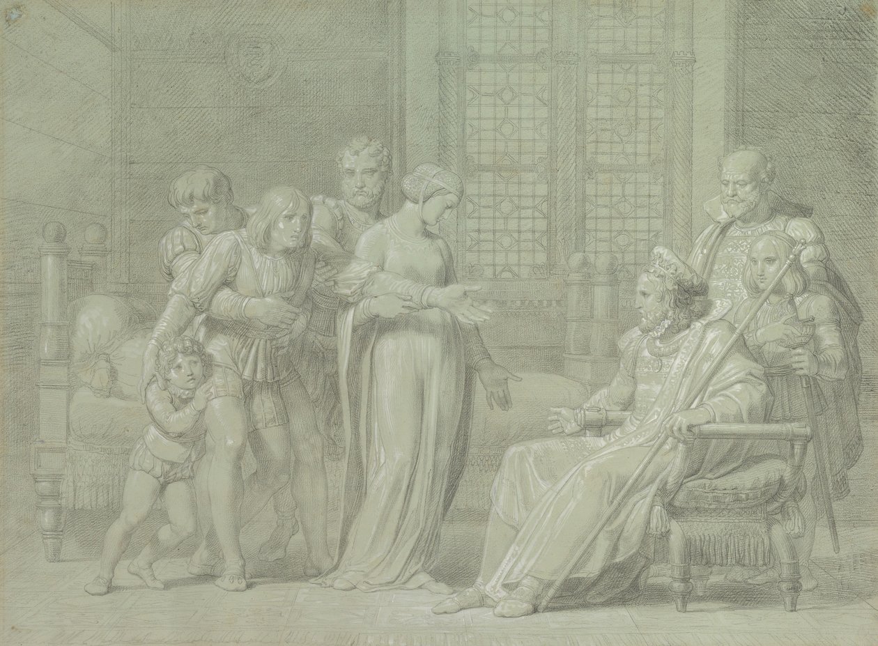 VIII. Károly francia király a haldokló Gian Galeazzo Sforzával Paviában, 1775-1860. alkotó: Palagi Filippo Pelagio