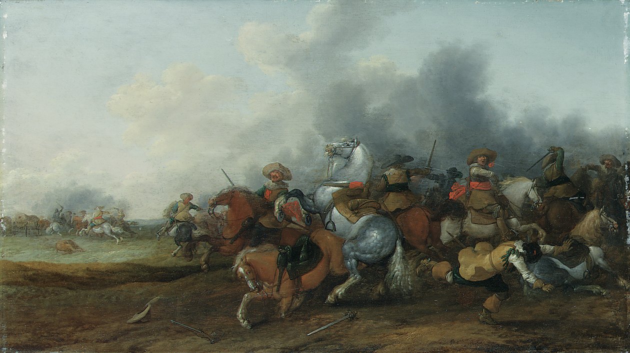 Egy lovassági összecsapás, 1632 alkotó: Palamedes Palamedesz