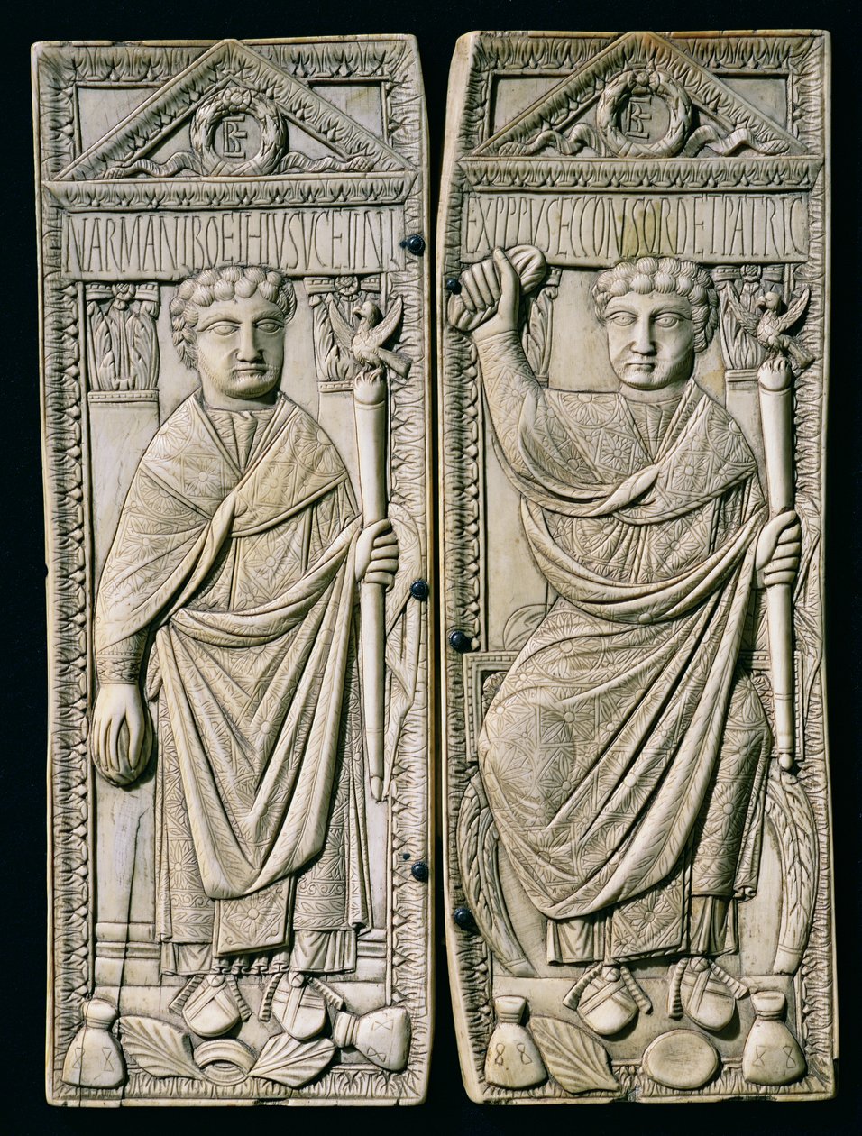 Boethius diptichonja (480-524) konzul i.sz. 487-ben alkotó: Paleo Christian