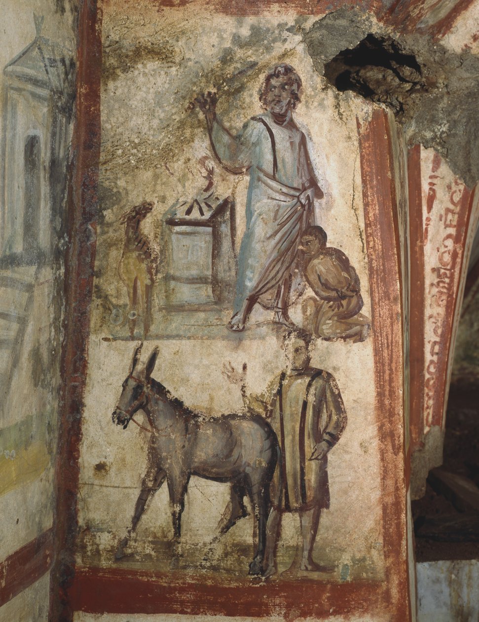Izsák feláldozása, a Via Latina katakombái, Róma alkotó: Paleo Christian
