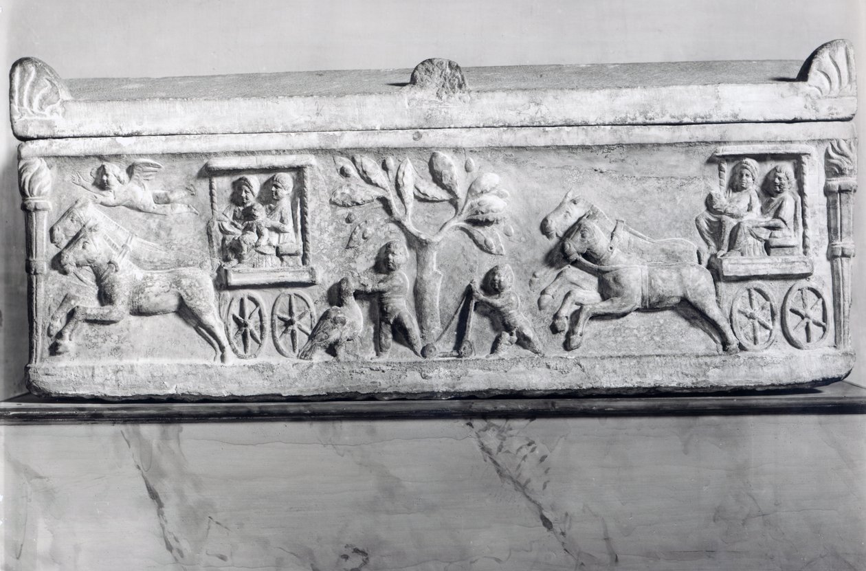 Keresztény szarkofág jelenetekkel egy gyermek életéből alkotó: Paleo Christian Paleo Christian