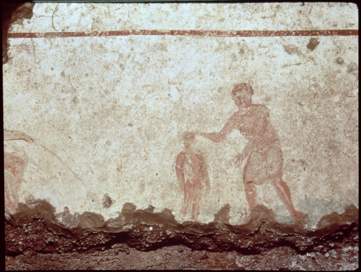 Keresztelő jelenet, 3. század (freskó) alkotó: Paleo Christian