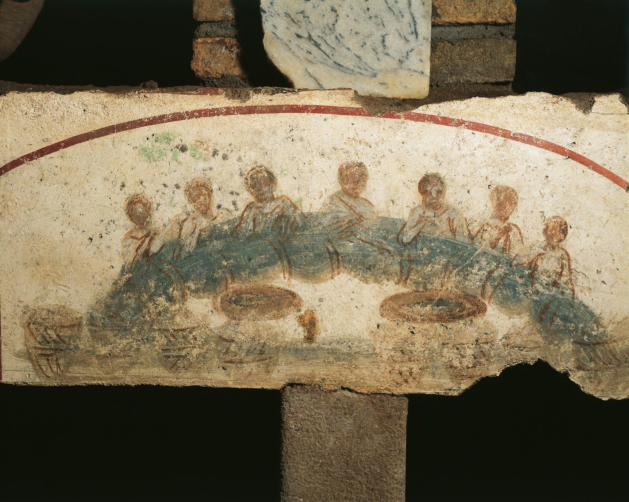 Eucharisztikus lakoma, Szentségi Cubicula (freskó) alkotó: Paleo Christian