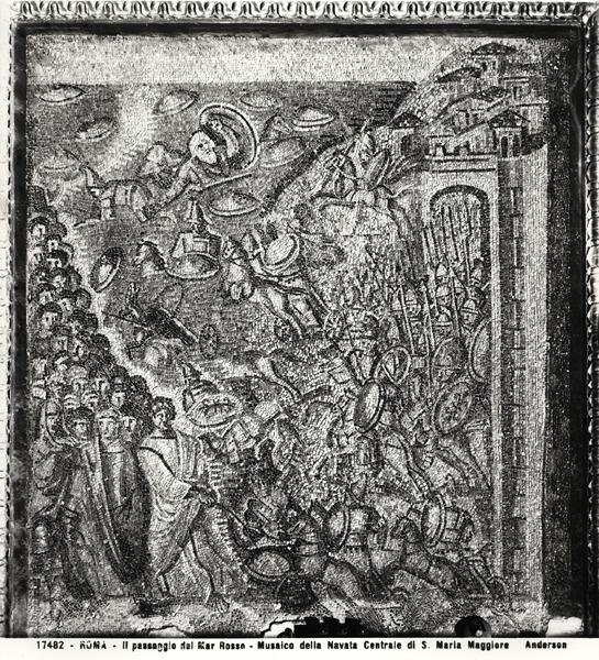 A Vörös-tenger átkelése, a központi hajó felől (mozaik) (f/w fotó) alkotó: Paleo Christian