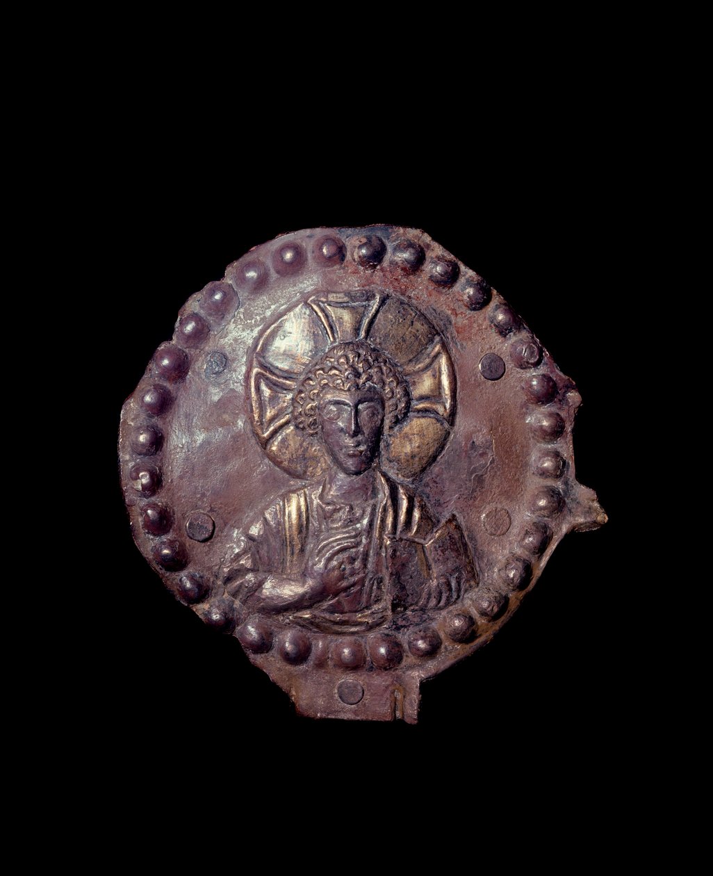 Krisztus áldása (dombormű medálon, V-VI. század) alkotó: Paleo Christian