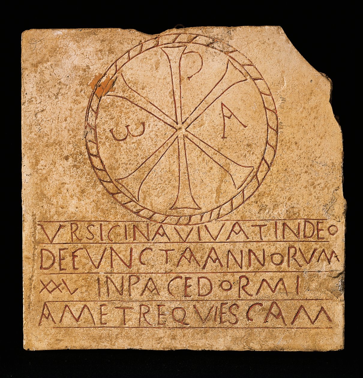 Keresztény felirat Krisztus monogramjával, Rómában talált, ókeresztény korszak, 4. század alkotó: Paleo Christian