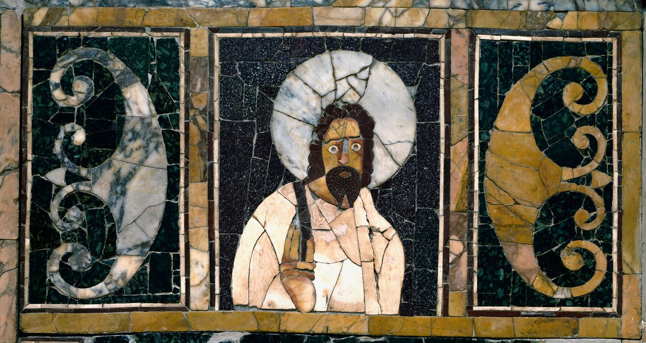 Paleokeresztény művészet: „” Krisztus ábrázolása, valószínűleg az első””” Kr. u. 3. század. Marquette márvány. Ostiense Múzeum, Ostia alkotó: Paleo Christian