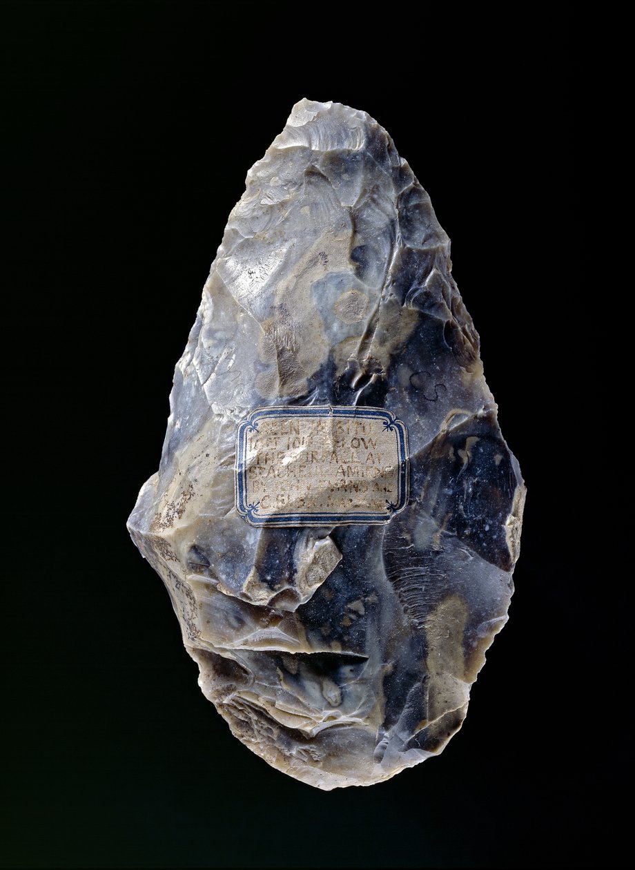 Kézi fejsze, St. Acheul, Somme, Amiens, Franciaország, paleolitikum, Kr.e. 200 000 körül alkotó: Paleolithic