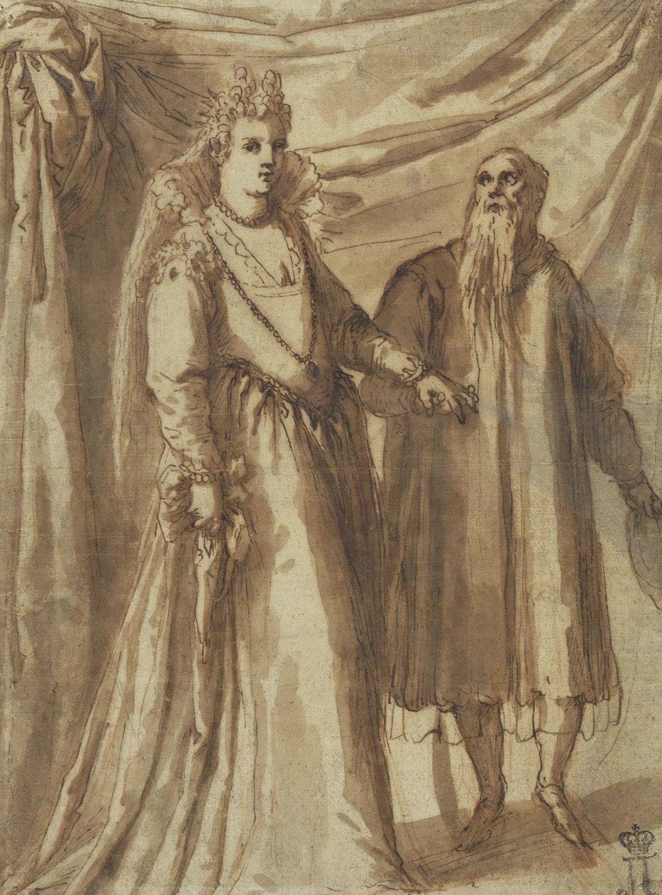 A menyasszony bemutatása, 1610 körül (toll, ecset és indiai tinta papíron) alkotó: Palma Il Giovane 1548 1628 Palma Il Giovane 1548 1628