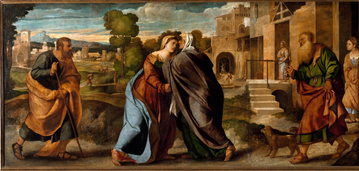 A látogatás (olaj, vászon, 1520-1522 körül) alkotó: Palma Il Giovane