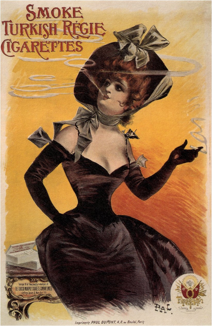 Füstölj török Regie cigarettát, 1895 alkotó: Paléologue