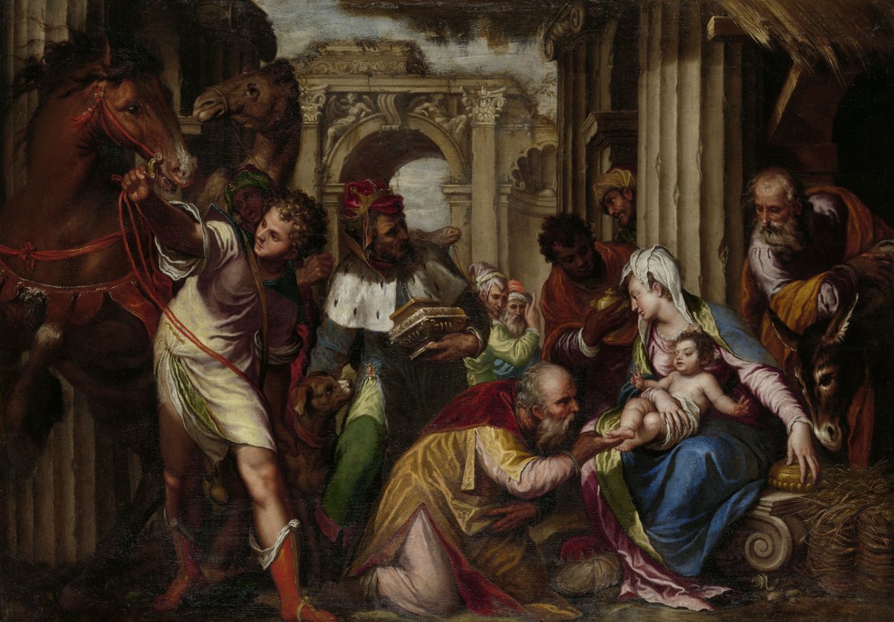 A mágusok imádása, 1585 körül alkotó: Paolo Farinati