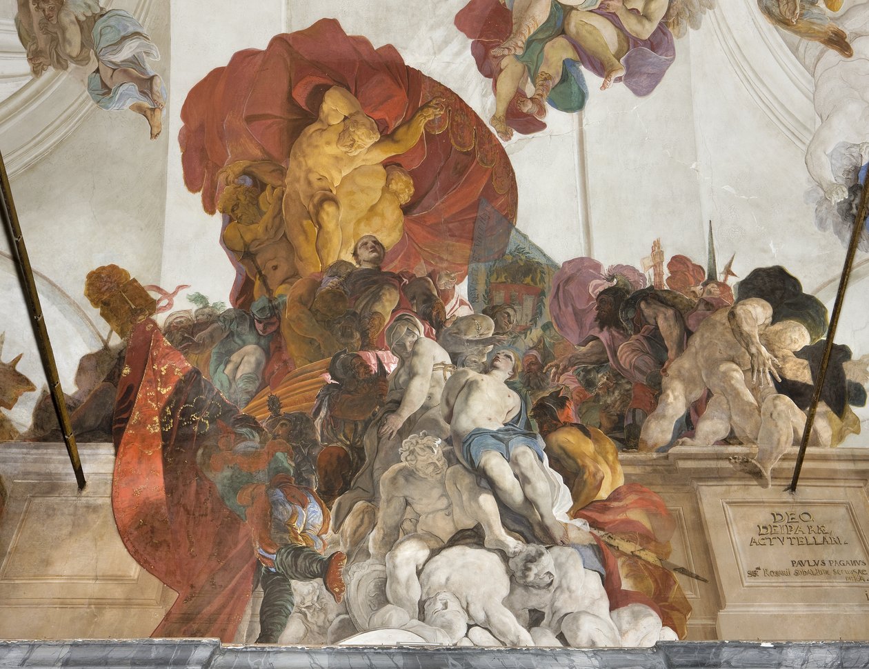 Római bíró halálra ítélte Apollóniát, Luciát és Alexandriai Katalin szenteket, 1696-97 körül alkotó: Paolo Pagani