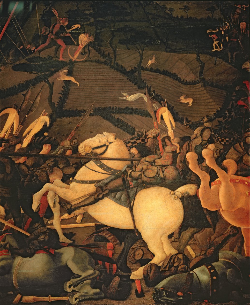 A San Romano-i csata 1432-ben, 1456 körül (tempera a panelen) (lásd még: 162335 és 31574) alkotó: Paolo Uccello