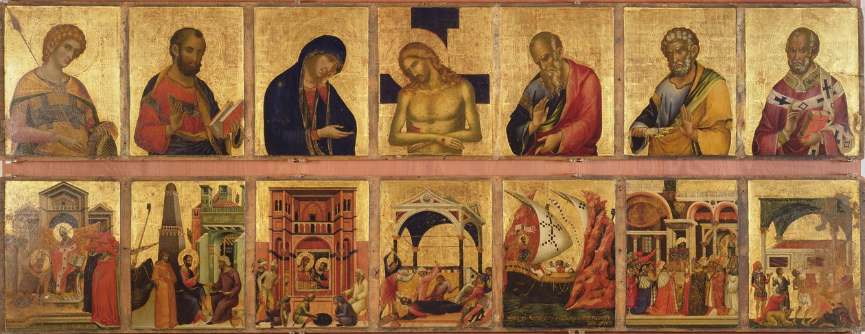 A Pala Feriale, 1345 (tempera és aranylevél a panelen) alkotó: Paolo Veneziano
