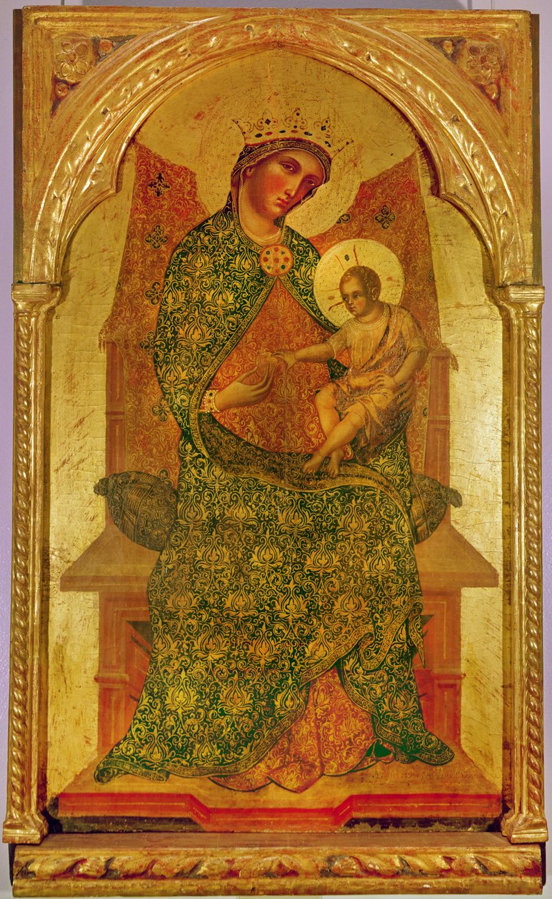 Szűzanya és gyermeke egy poliptichon központi tábláján, 1354 (tempera, tábla) alkotó: Paolo Veneziano