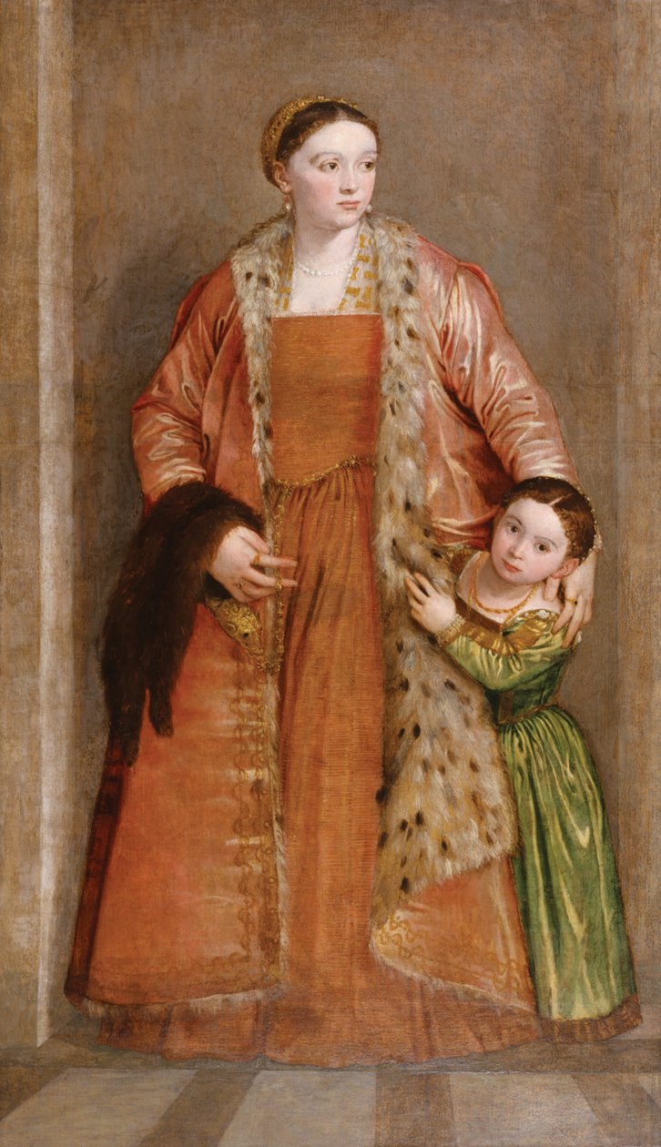 Livia da Porto Thiene grófnő és lánya, Deidamia arcképe alkotó: Paolo Veronese