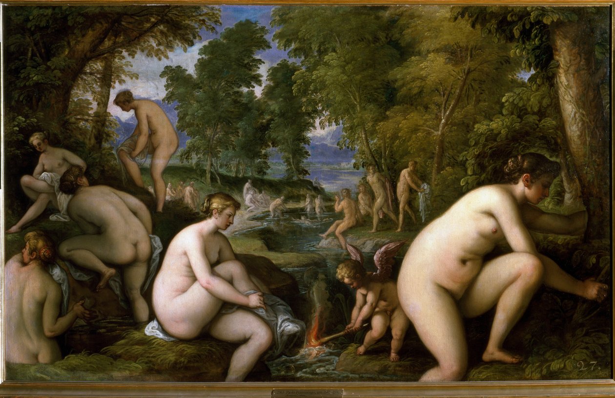 Amore letheo (Meztelen nők fürdőzése) (Festmény alkotó: Paolo  Fiammingo