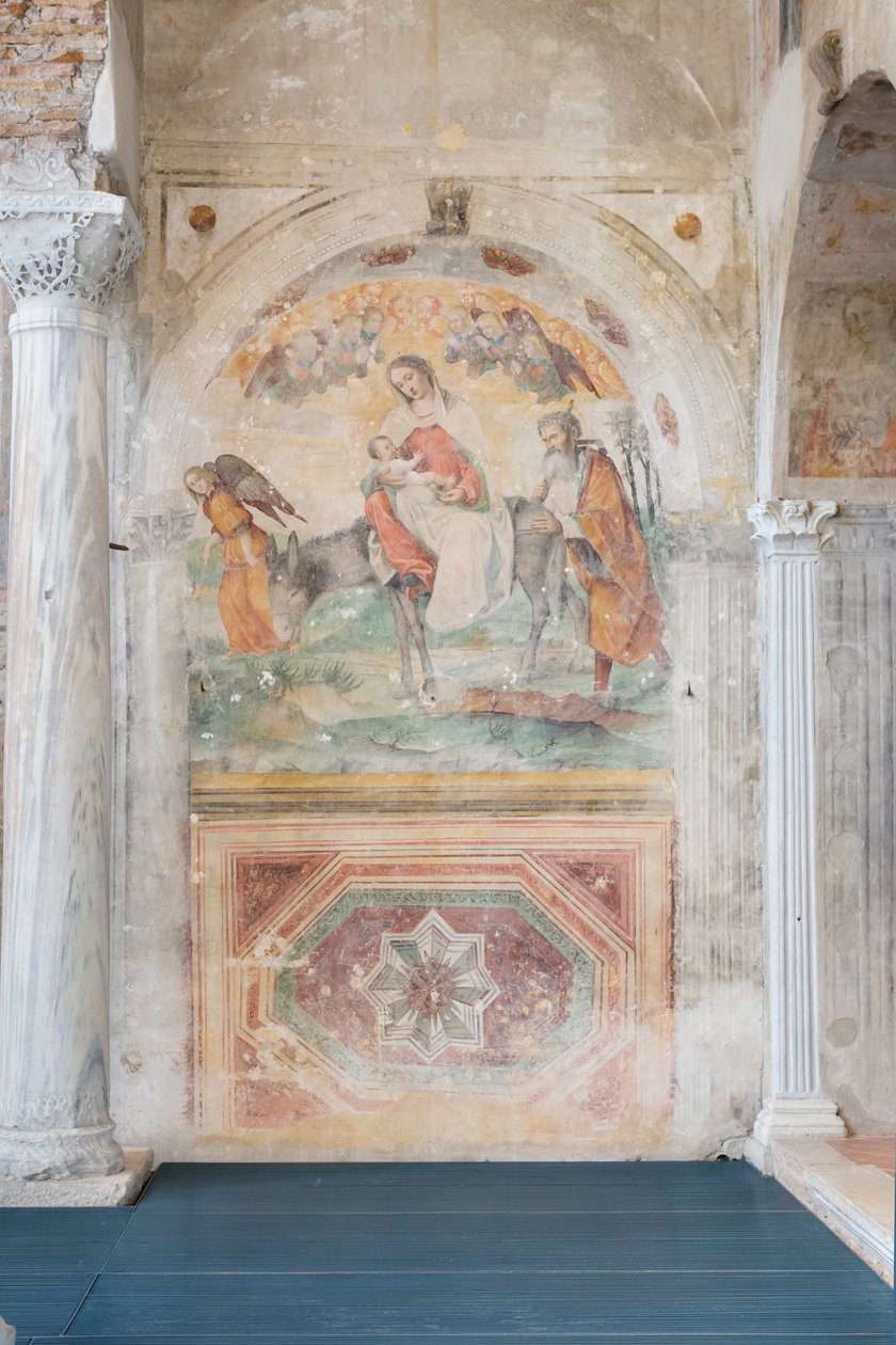 Freskó a kora középkori San Salvatore templomból, Santa Giulia múzeumkomplexum, Brescia (freskó) alkotó: Paolo Caylina