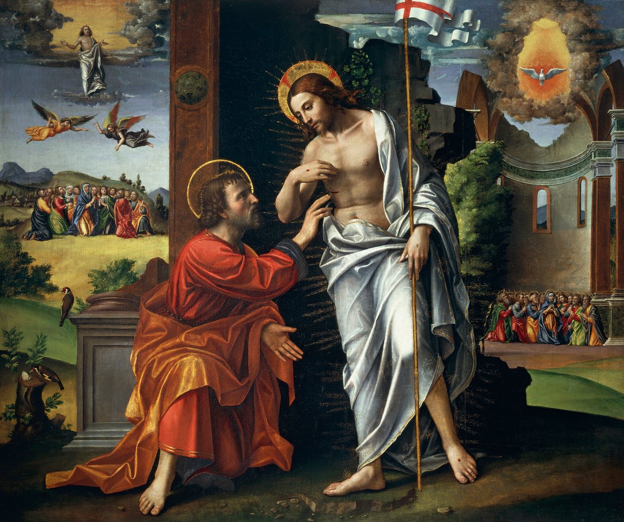 Krisztus és a kétkedő Tamás, Paolo Cavazzola (1486-1522) alkotó: Paolo Morando Cavazzola