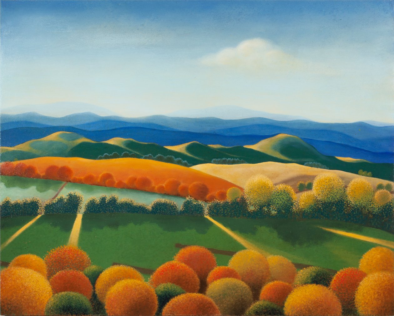 Paysage n°1, 2015 (olaj, fatábla) alkotó: Paolo Perfranceschi