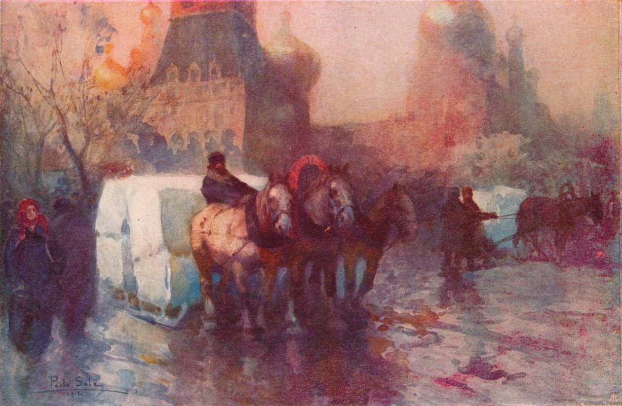 Jéghordás Moszkvában, XIX. század alkotó: Paolo Sala