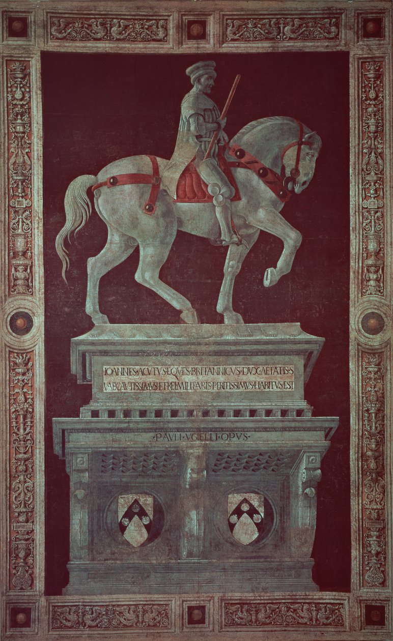 Sir John Hawkwood (1320-94) lovas emlékműve, 1436 (vászonra átvitt freskó) alkotó: Paolo Uccello