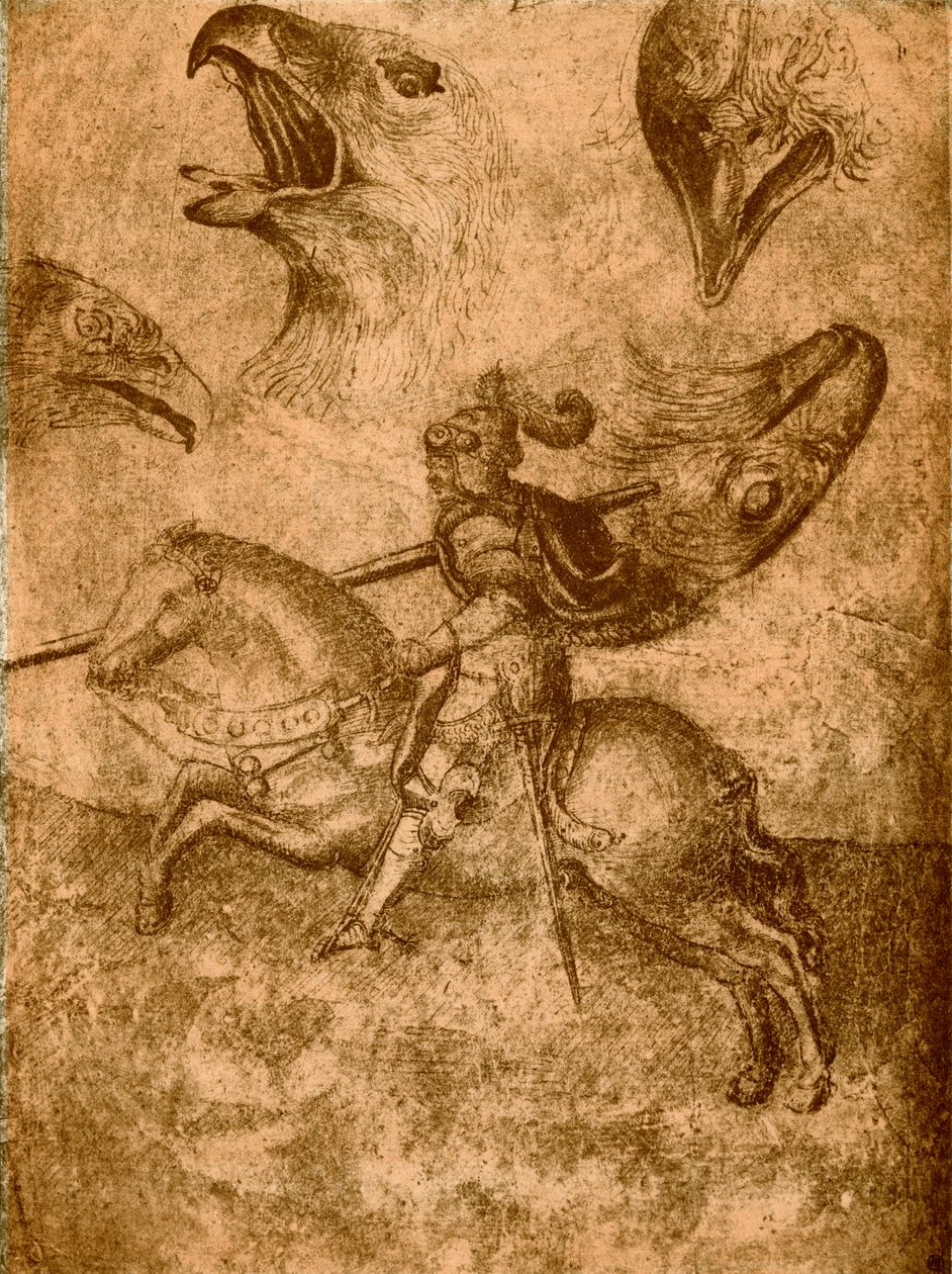 Lovag lándzsával és madártanulmányokkal alkotó: Paolo Uccello