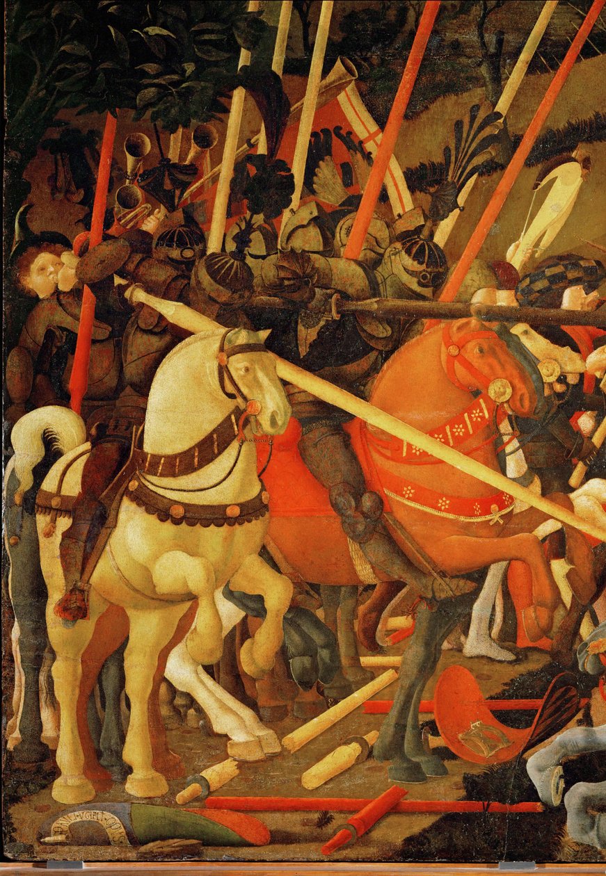 Lovagok páncélban (tempera, fa) alkotó: Paolo Uccello
