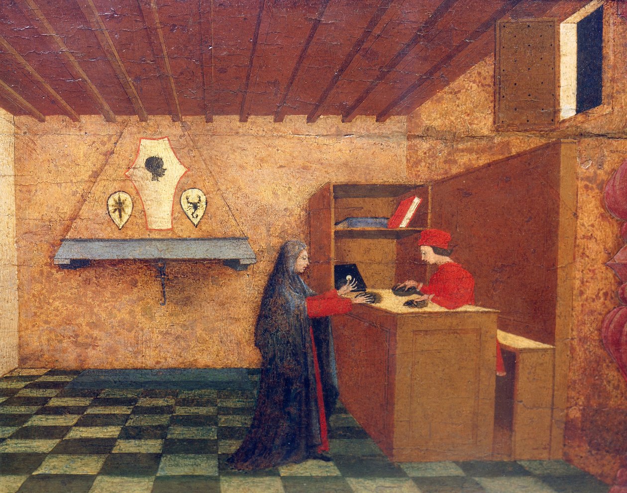 Predella of Miracle of Profaned Host, Paolo Uccello (1397-1475), 42x351 cm, részlet alkotó: Paolo Uccello