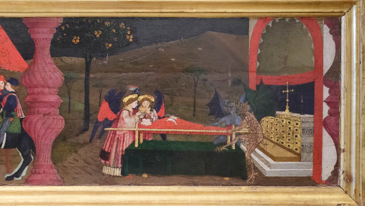 Predella a gazdatest meggyalázásáról, részlet alkotó: Paolo Uccello