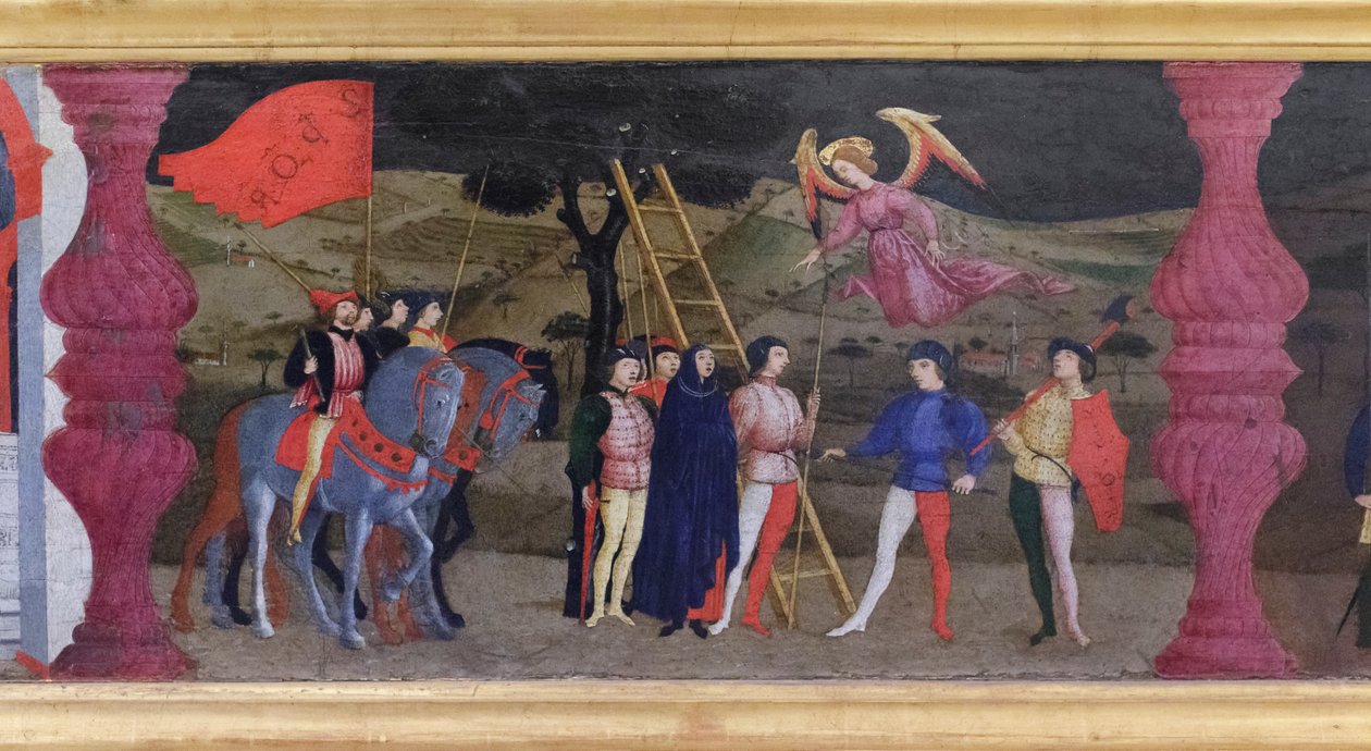 Predella a gazdatest meggyalázásáról, részlet alkotó: Paolo Uccello