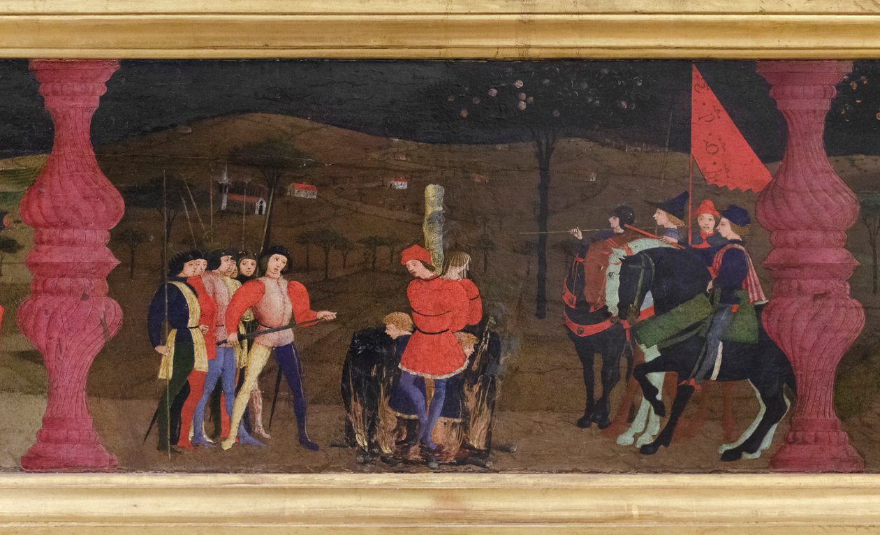 Predella a gazdatest meggyalázásáról, részlet alkotó: Paolo Uccello