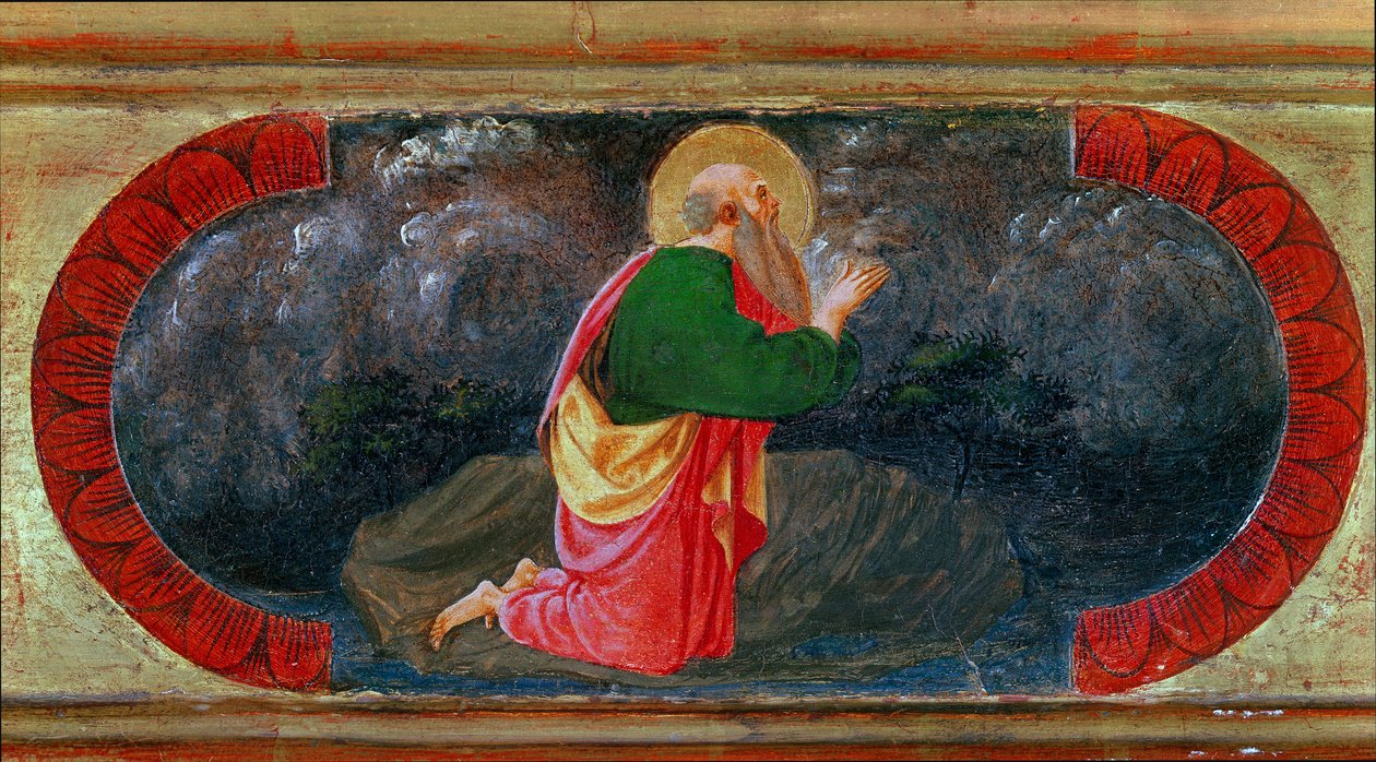 Szent János Patmoszon. Paolo di Dono dit Paolo Uccello festménye (1397-1475) alkotó: Paolo Uccello