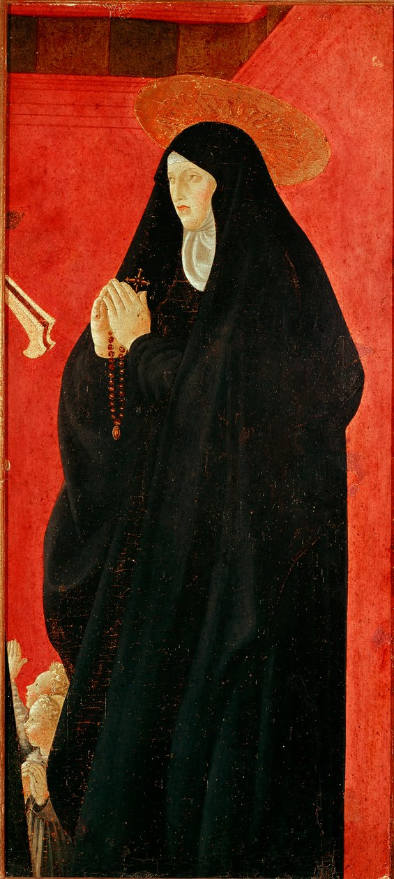 Sainte Monaca (Monique?) Részlet. Detrempe fán, Paolo Uccello (Paolo di Dono) (1397-1475) 1440-1445 Méret: 79x35 cm Firenze, Contini Bonacossi Collection alkotó: Paolo Uccello