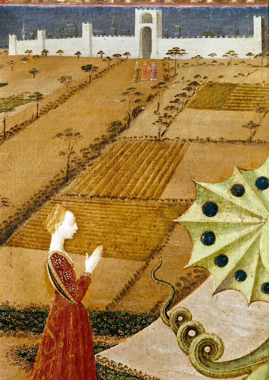 Szent György és a sárkány, részlet a 85551-es hercegnő panel részletéről alkotó: Paolo Uccello