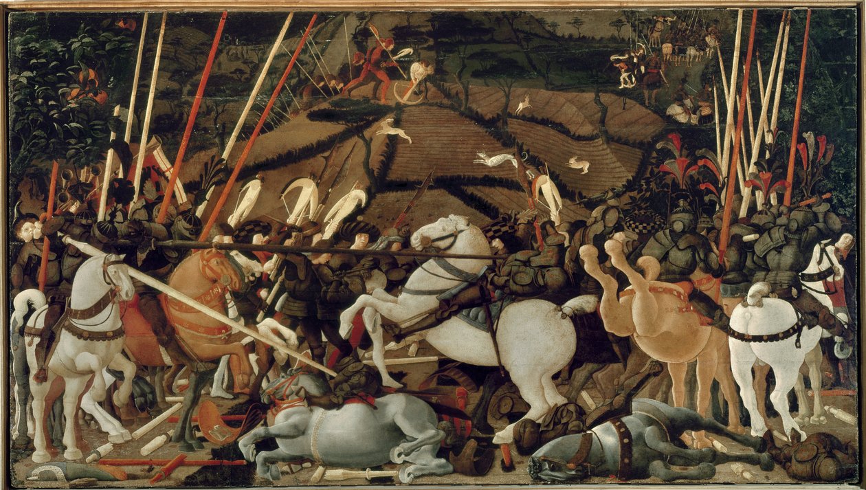 A San Romano-i csata 1432-ben: Bernardino della Carda leültetése alkotó: Paolo Uccello