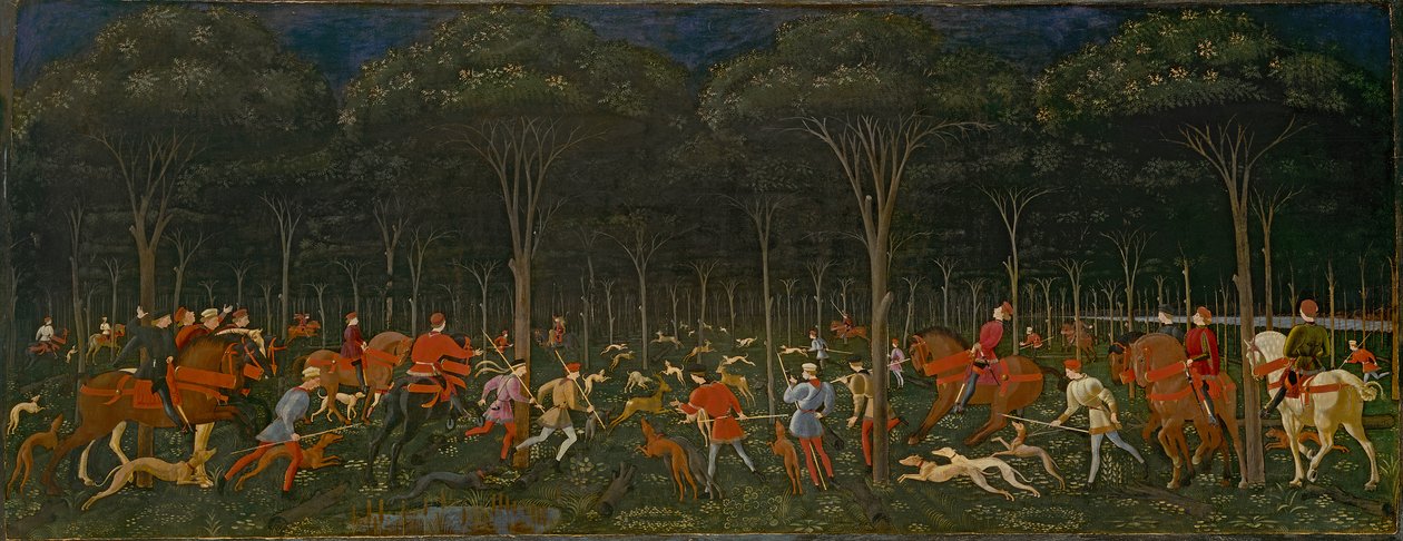 Vadászat az erdőben, 1465-70 körül alkotó: Paolo Uccello