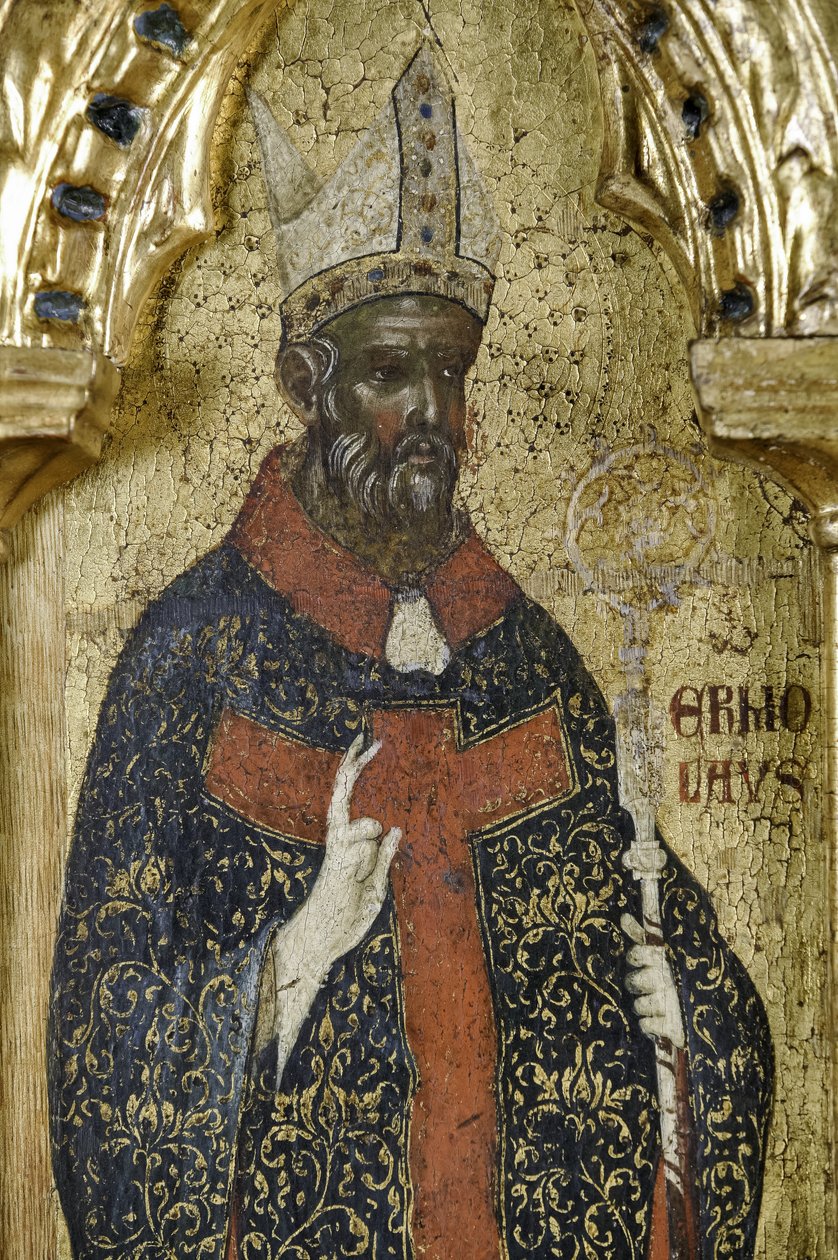 Szent Hermolausz, részlet 1630100-ból: A keresztre feszítés poliptichonja szentekkel alkotó: Paolo Veneziano