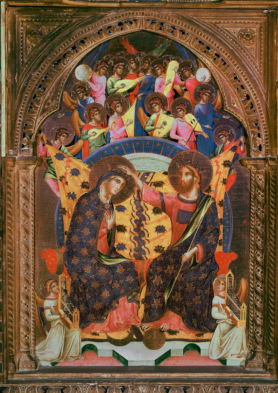 A Szűz koronázása Paolo Veneziano festménye (aktív 1320 és 1362 között) Velence, Gallerie del 