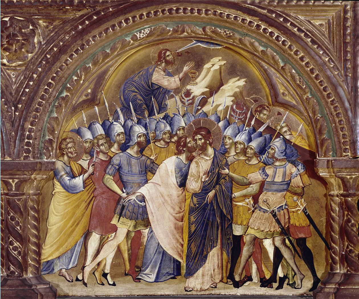 Krisztus elvétele, a Santa Chiara poliptikus részlete. (olaj, fa, 1350 körül) alkotó: Paolo Veneziano