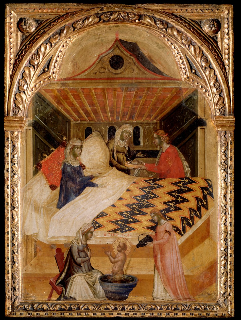 Myrai Szent Miklós születése - olaj, panel alkotó: Paolo Veneziano