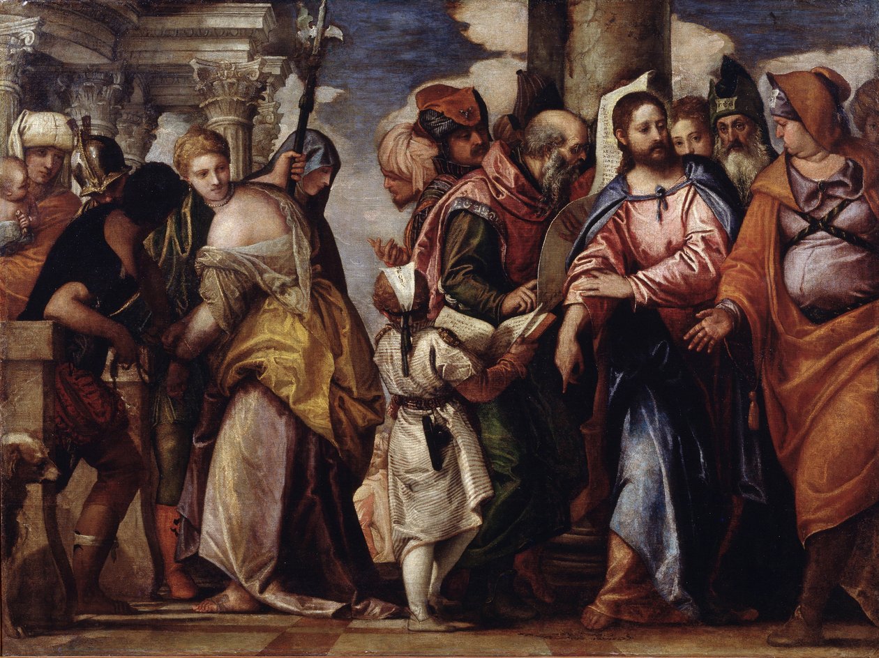 Krisztus és a házasságtörésen elfogott asszony alkotó: Paolo Veronese