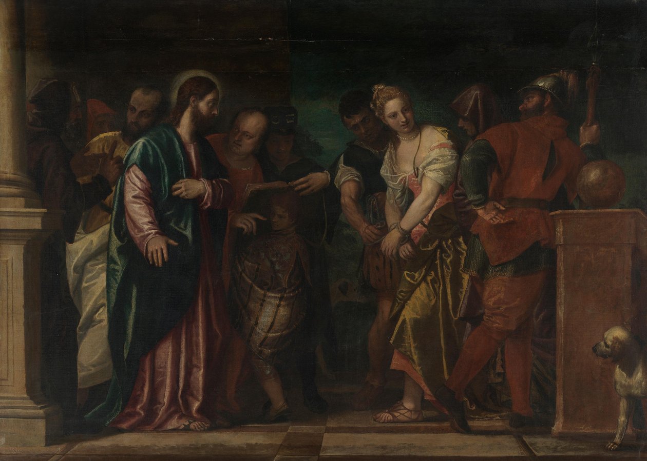 Krisztus és a házasságtörő asszony alkotó: Paolo Veronese
