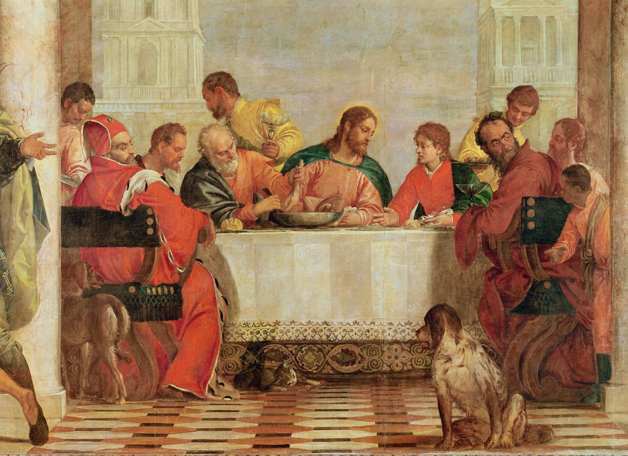 Részlet az 1573-as Lévi-házi lakomáról (227605. részlet) alkotó: Paolo Veronese