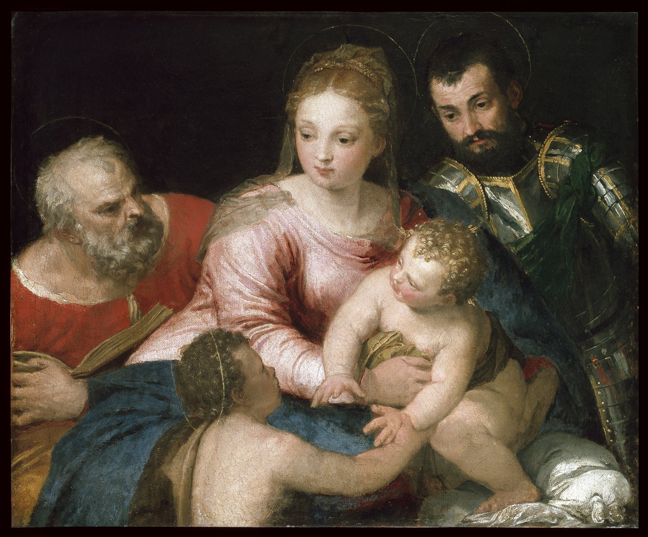 A Szent Család a fiatal Keresztelő Szent Jánossal és Szent Györggyel, az 1550-es évek eleje alkotó: Paolo Veronese