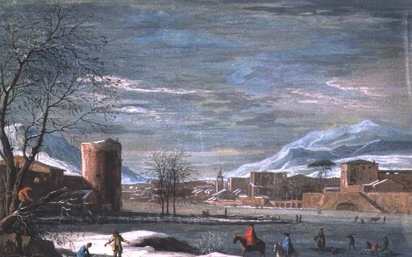 Téli táj (tempera, bőr) alkotó: Paolo de (attr.) Filippi