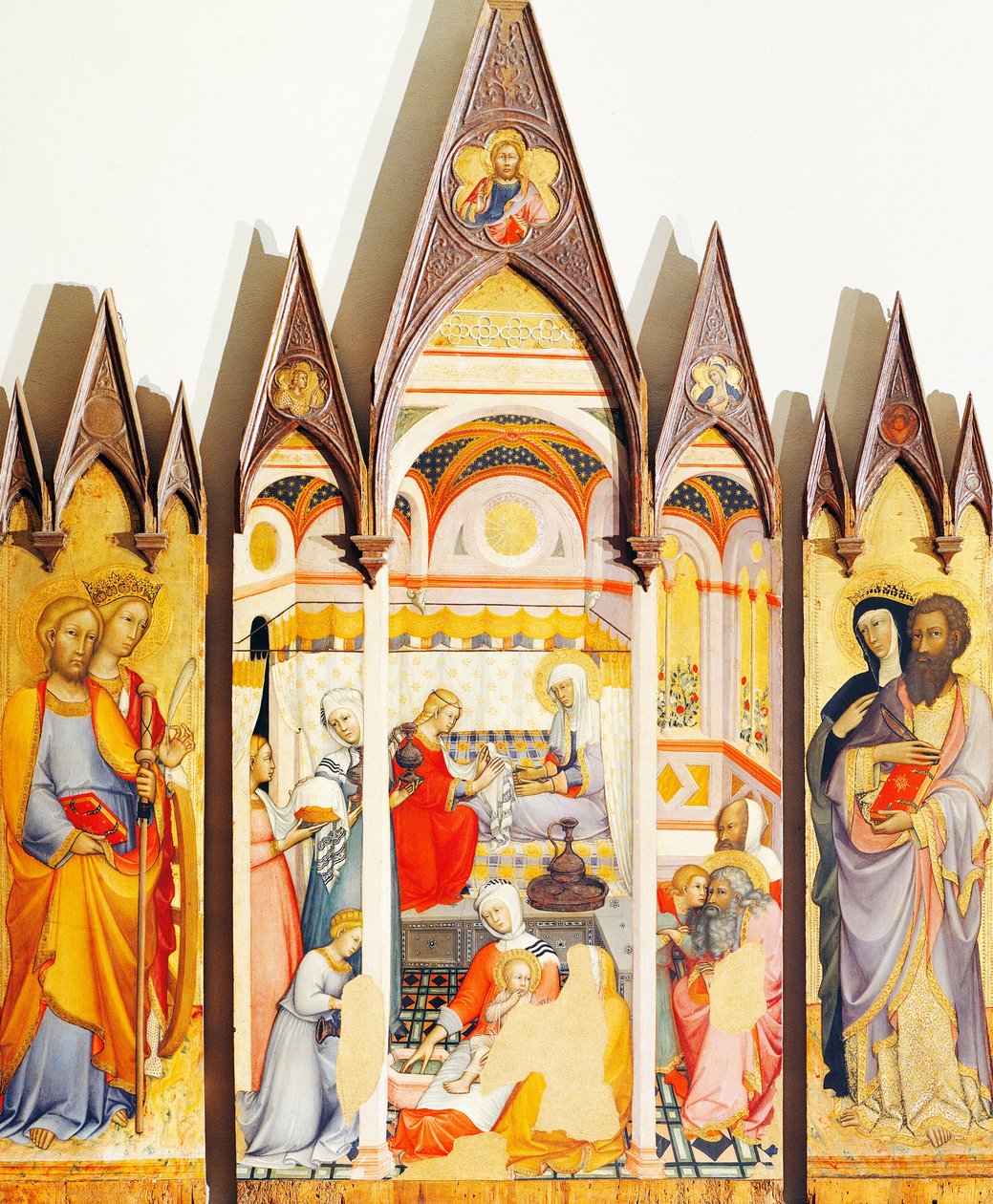 Paolo di Giovanni Fei (1345 körül - 1411 körül) oltárképe a Szűzanya születéséről, tempera, fa alkotó: Paolo di Giovanni Fei