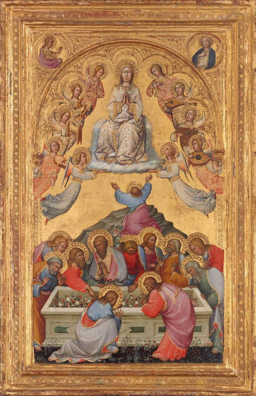 A Szűz mennybemenetele Gábriel arkangyal mellszobraival és a... Szűzanya, c. 14001405. alkotó: Paolo di Giovanni Fei