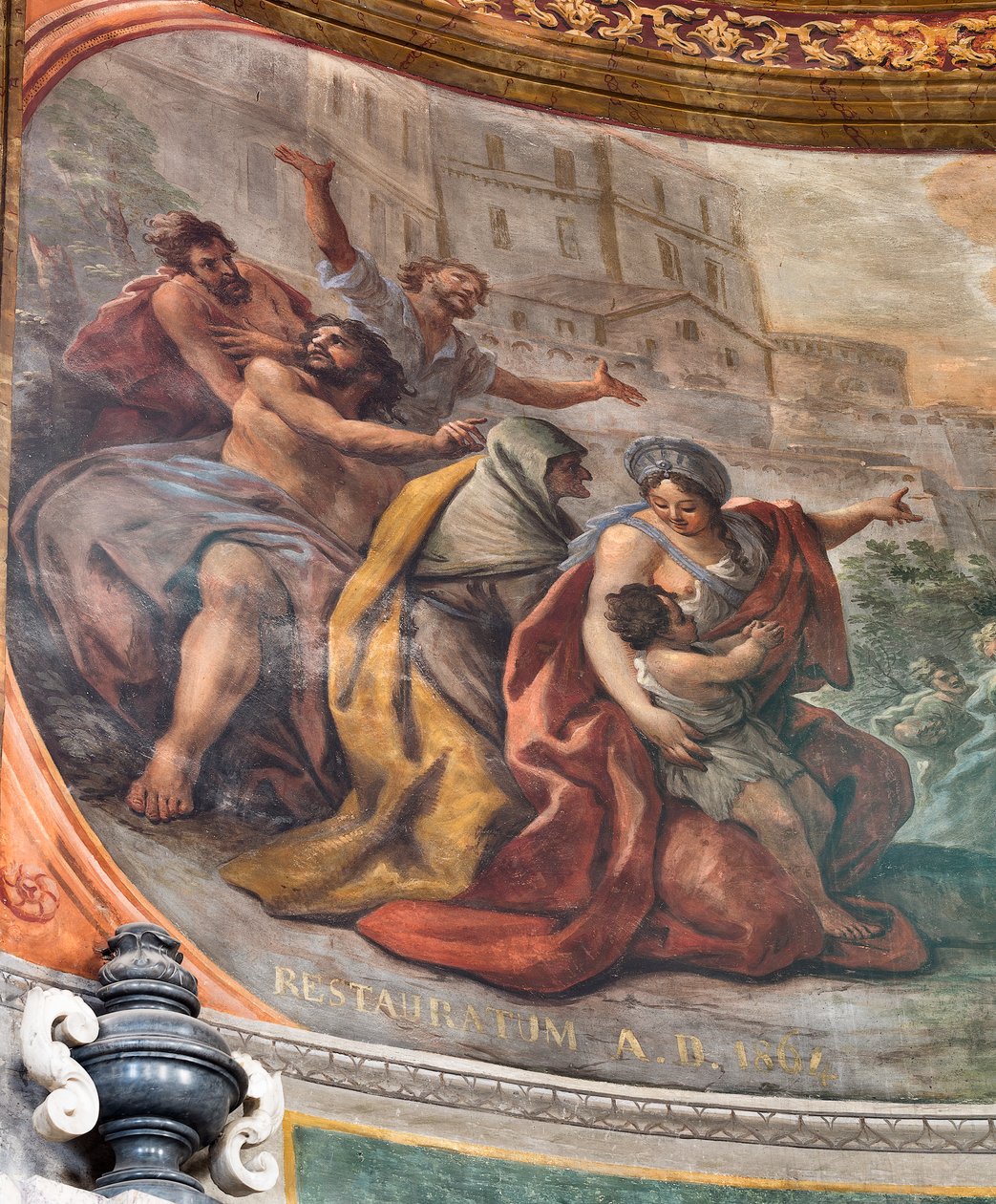 Paolo de Matteis 1714-ben készült freskói a boltozaton és a dobon, amelyek a Szent életét ábrázolják, San Cataldo kápolna a székesegyházban, Taranto, Olaszország (fotó). alkotó: Paolo di Matteis